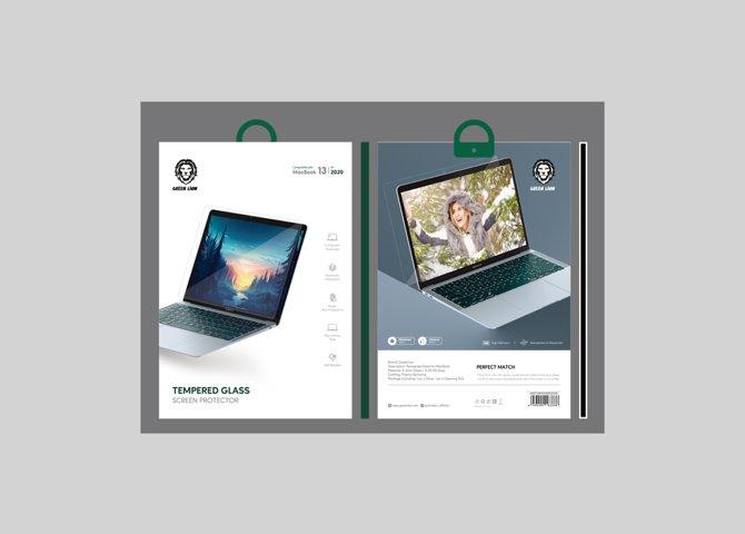 خرید اینترنتی محافظ صفحه نمایش مدل TEMPERED GLASS برای مک بوک پرو 13.3 اینچ برند GREEN