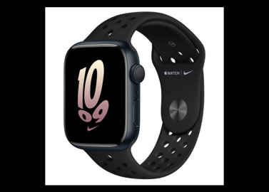 خرید اینترنتی ساعت هوشمند اپل مدل Apple Watch Series 8 بدنه آلومینیوم میدنایت با بند نایکی مشکی-45 میلی متری