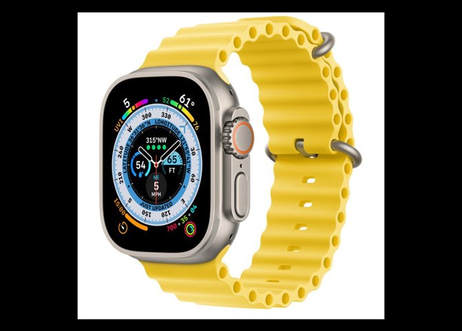 خرید اینترنتی ساعت هوشمند اپل مدل Apple Watch Ultra بدنه تیتانیوم با اوشن بند زرد- ۴۹ میلی متری