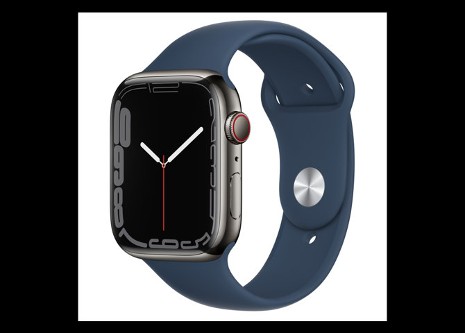 خرید اینترنتی ساعت هوشمند اپل مدل Apple Watch Series 7 بدنه استیل با بند آبی