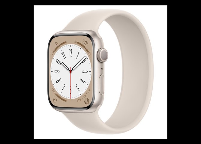 خرید اینترنتی ساعت هوشمند اپل مدل Apple Watch Series 8 بدنه آلومینیوم استارلایت با بند استارلایت-۴۵ میلی متری