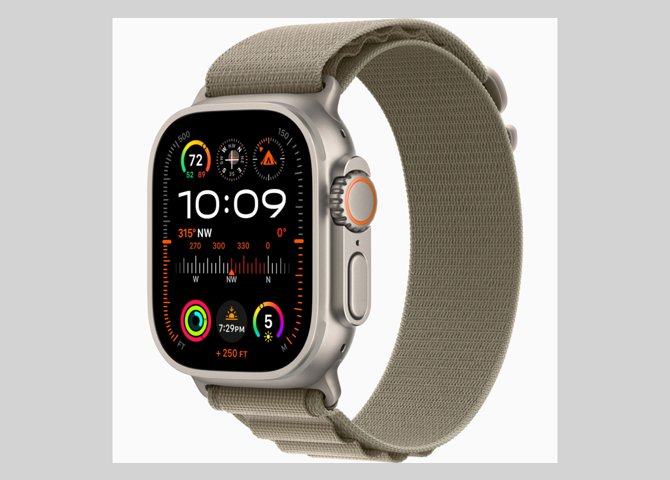 خرید اینترنتی ساعت هوشمند اپل مدل Apple Watch Ultra 2 بدنه تیتانیومی با بند آلپاین لوپ زیتونی- ۴۹ میلی متری
