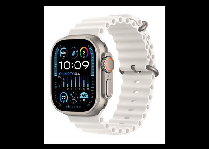 خرید آنلاین ساعت هوشمند اپل مدل Apple Watch Ultra 2 رنگ تیتانیوم با بند اوشن سفید سایز ۴۹ میلی‌متر