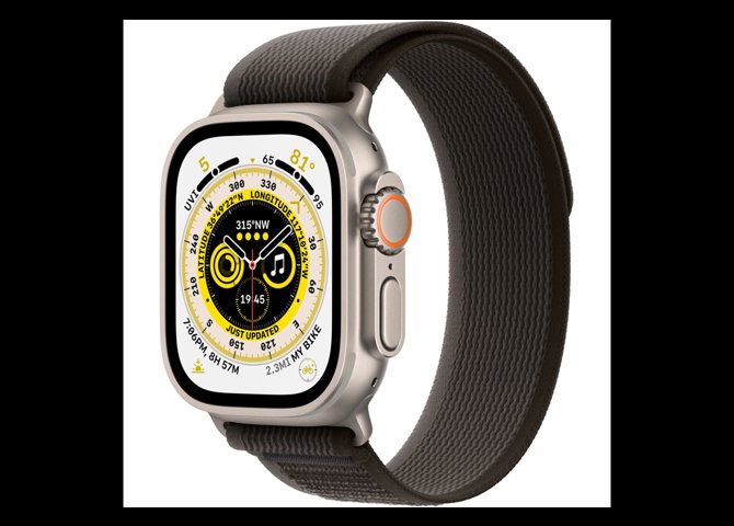 خرید اینترنتی ساعت هوشمند اپل مدل Apple Watch Ultra رنگ تیتانیوم با بند تریل لوپ مشکی/خاکستری – سایز ۴۹ میلی‌متر