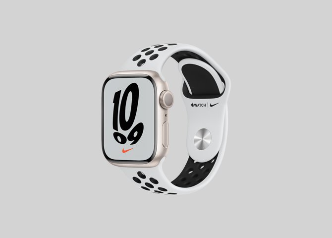 خرید آنلاین ساعت هوشمند اپل مدل Apple Watch Series 7 نایکی رنگ استارلایت – سایز ۴۵ میلی‌متر