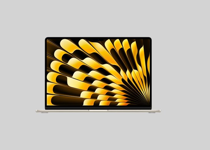 خرید آنلاین لپ تاپ اپل مدل MacBook Air 2023 اندازه ۱۵.۳ اینچی اپل با چیپ M2 مدل MQKV3 رنگ استارلایت – 512 گیگ
