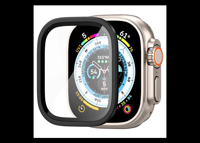 خرید آنلاین محافظ صفحه نمایش اپل واچ اولترا برند اسپیگن Spigen Apple Watch Ultra (49mm) Screen Protector Glas.tR Slim Pro رنگ مشکی