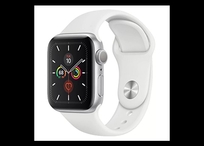 خرید آنلاین ساعت اپل واچ دست دوم سری 5 سایز 40 رنگ نقره‌ای با بند سفید