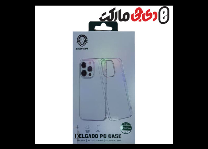 خرید اینترنتی قاب شفاف دور رنگی آیفون 13 پرومکس مدل DELGADO CASE گرین لاین