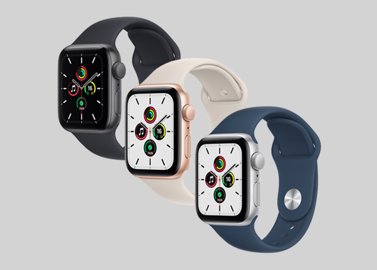 خرید آنلاین ساعت هوشمند اپل مدل Apple Watch SE 2021 نسل جدید سایز ۴۴ میلیمتر با بدنه آلومینیومی نقره ای و بند سیلیکونی آبی